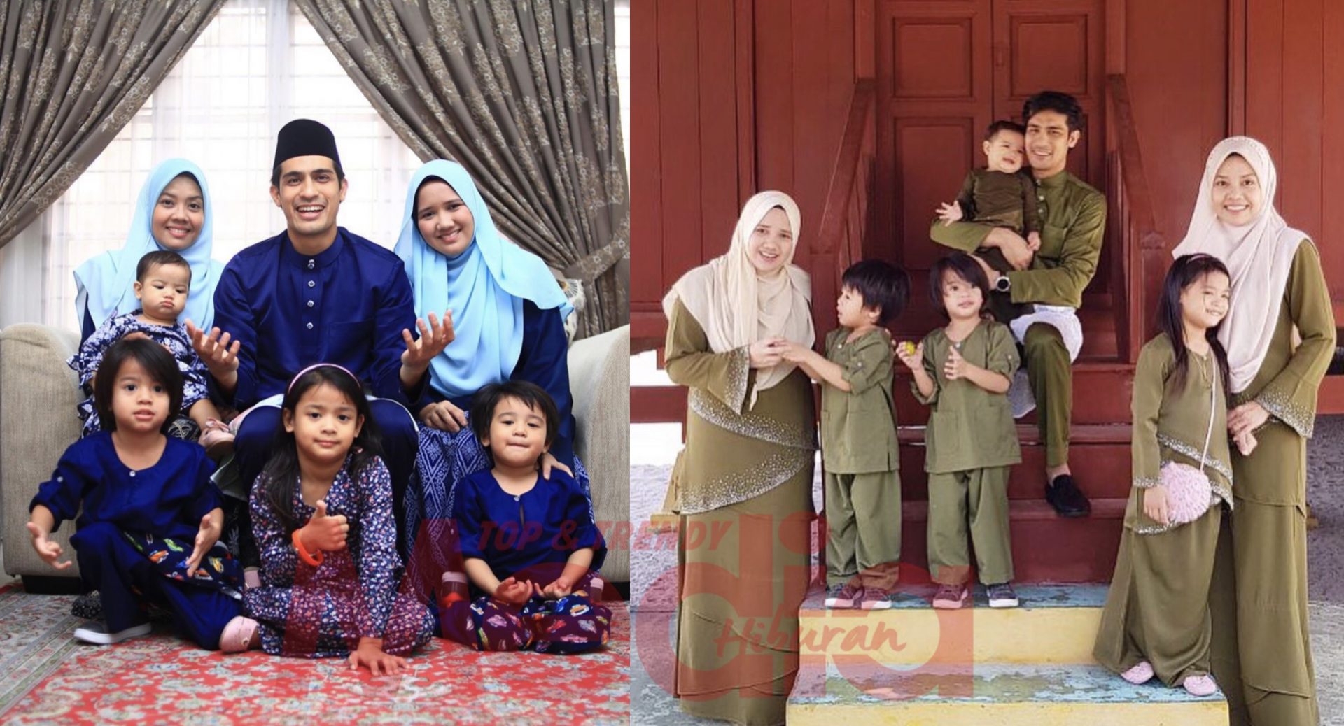[GAMBAR] Ashraf Muslim Sambut Syawal Bersama Dua Isteri, Keluarga Harmoni