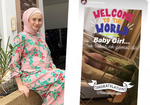 Tahniah! Hanez Suraya Selamat Timang Bayi Perempuan, Seberat 3.55 Kilogram
