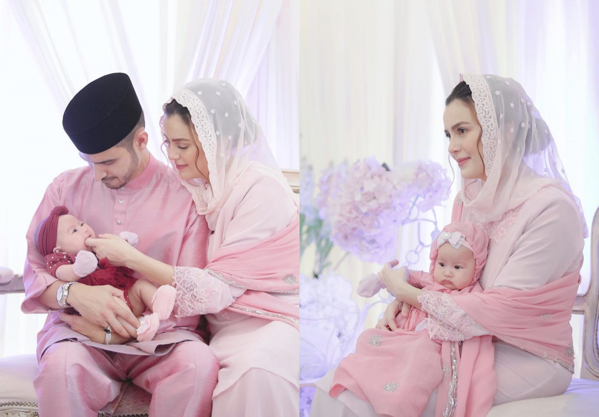 [GAMBAR] Che Puan Juliana Evans Rai Majlis Aqiqah Anak, Manis Dalam Rona Merah Jambu!