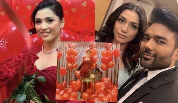 Rizman Nordin Buat Kejutan Hari Jadi Buat Isteri, Hadiahkan Sejambak Bunga Ros & Puluhan Belon Merah!