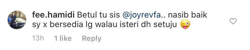 “Lelaki Bila Dah Berpunya, Tak Perlulah Nak Try Wanita Lain Kecuali Isteri Setuju Bermadu,” – Joy Revfa