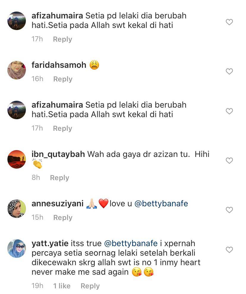 “Kerana Lelaki Ciptaan Allah Yang Sering Berubah Ubah Hatinya,” – Betty Banafe Cerita Fasal Setia