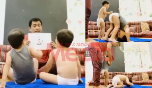 Didik Anak Solat, Kenali Kalimah Allah Antara Aktiviti Hari Jumaat Sheikh Muszaphar Dengan Anak Kembar Lelaki. Bijaknya!