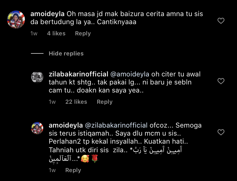 “Doakan Saya…,” – Lebih Sebulan Tutup Aurat Dengan Bertudung, Zila Bakarin Mohon Doa Peminat