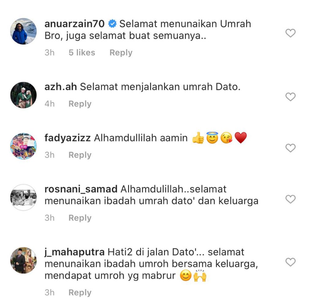 “Telah Selamat Sampai,” &#8211; Datuk Fazley Yaakob Tunai Umrah Bersama Keluarga, Imran Ajmain Turut Serta