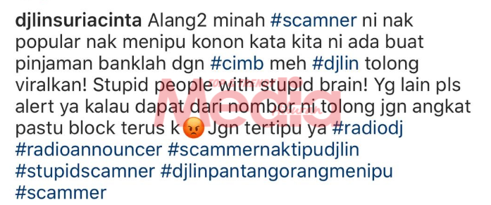 “Stupid People With Stupid Brain,” – DJ Lin Bengang, Dedah Nombor Telefon Misteri