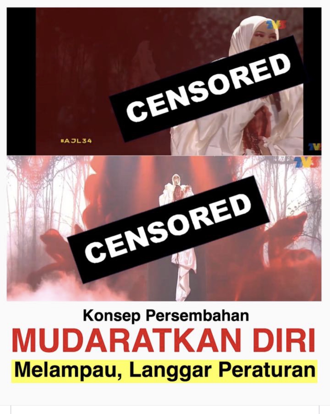 “Apakah Sudah Tiada Idea Kreatif Lain Sehingga&#8230;,” &#8211; Mengejutkan! Persembahan Darah Mencurah Keluar Aina Abdul Terima Kritikan