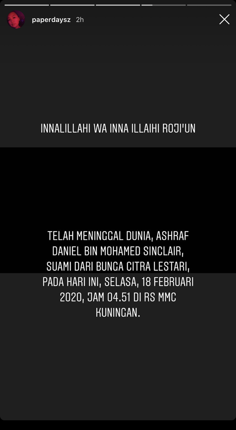 Ashraf Sinclair Meninggal Dunia Jam 4.51 Pagi – Pengurus