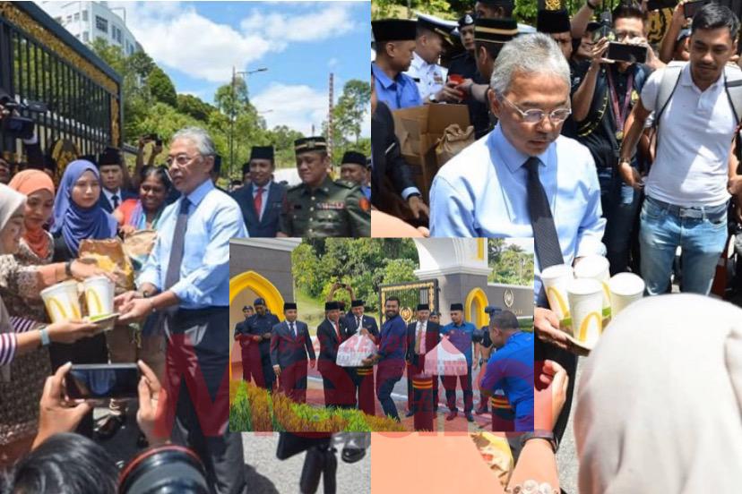 Respek! Semalam KFC, Hari Ini McDonalds&#8230; Agong Cemar Duli Agih Makanan Tengahari Buat Petugas Media