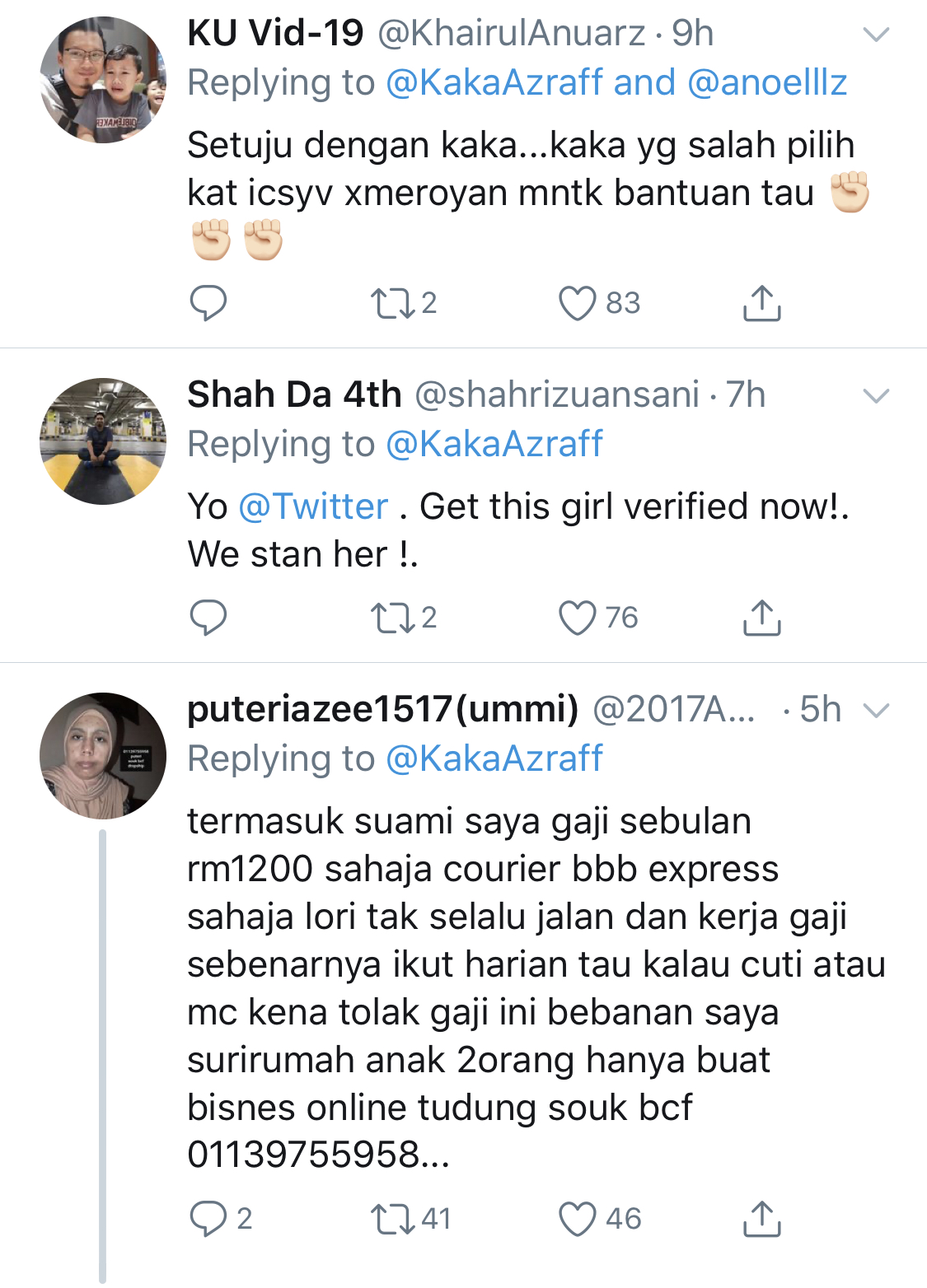 “Orang Yang Gaji RM1,200 Sebulan, Dengan Awak Job Sehari RM1,000…,” – Kaka Azraff