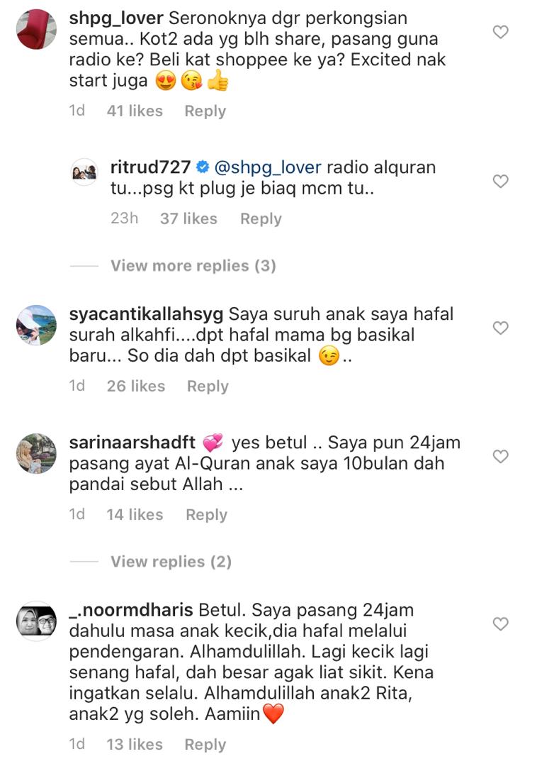 “Saya Pasang 24 Jam Non Stop,” – Anak-Anak Hafal Al-Quran, Rita Rudaini Kongsi Petua Didik Anak Cinta Kitab Suci