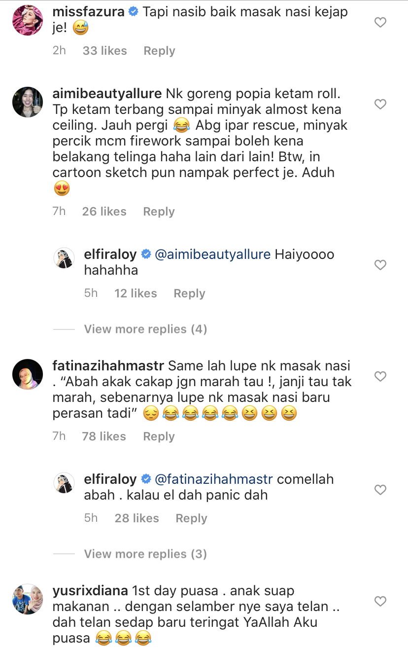 “Lupa Pula Masak Nasi Ya Allah Rasa Macam Nak Tepuk Dahi Ni Spoil,” &#8211; Elfira Loy Cerita Situasi Lucu Hari Pertama Saat Berbuka Puasa