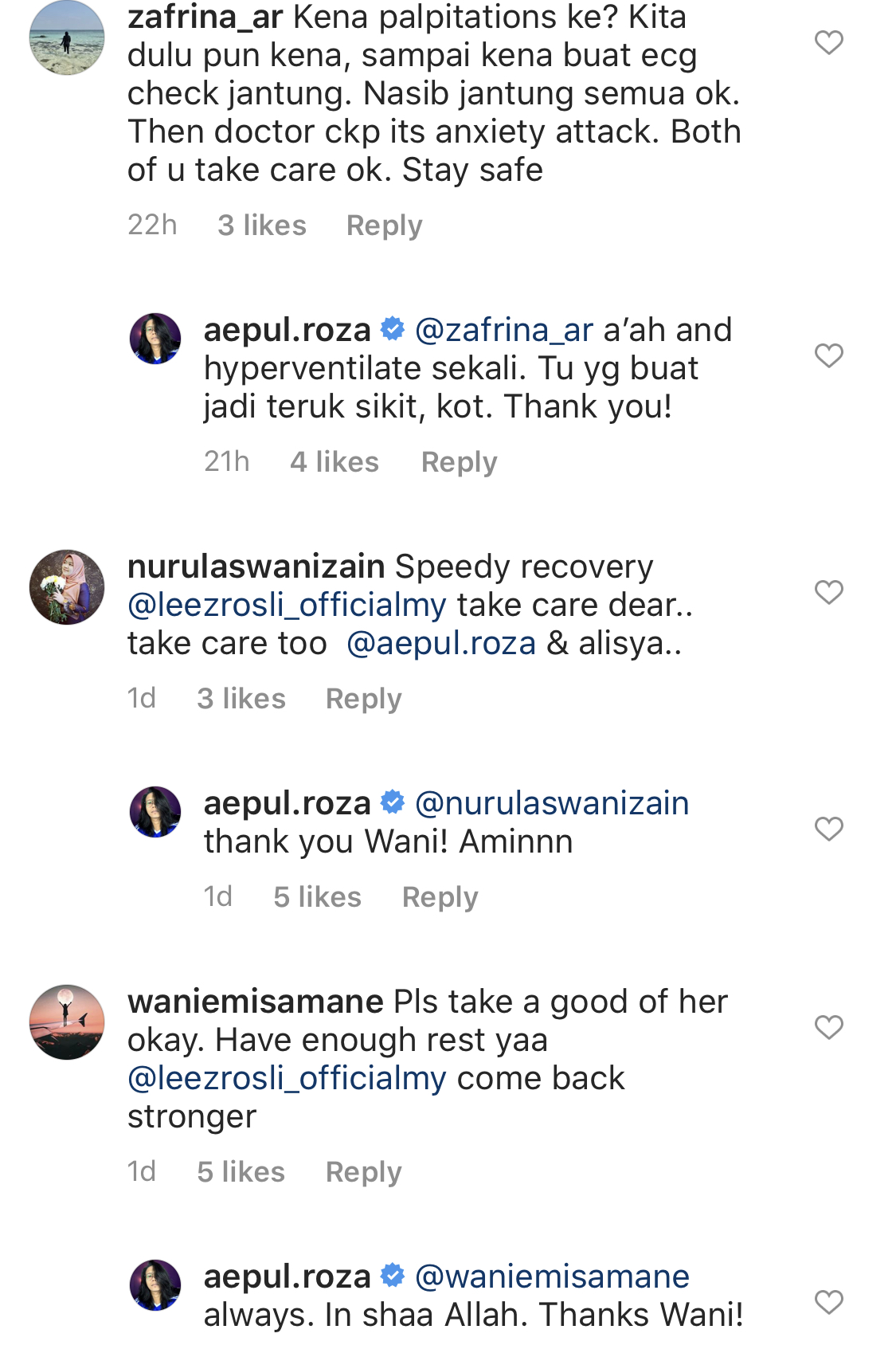 Isteri Aepul Roza, Leez Rosli Diserang Anxiety & Panic Attack