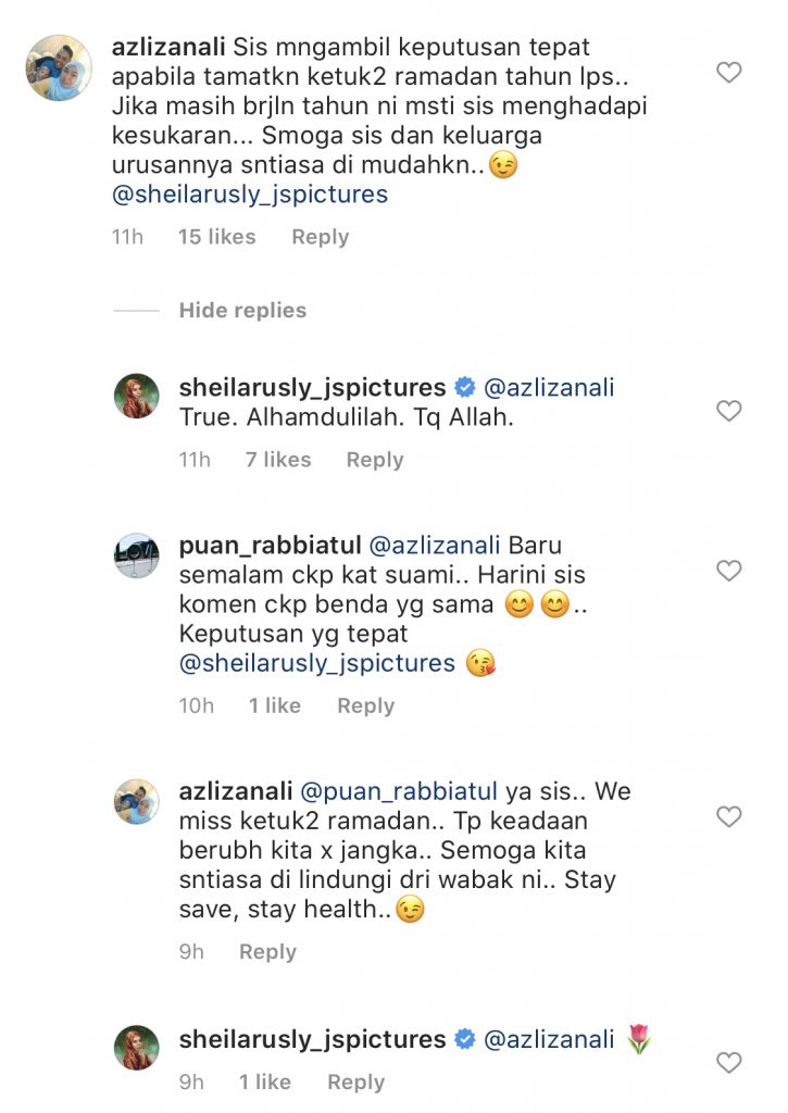 “Jika Masih Berjalan Tahun Ni Mesti Sis Menghadapi Kesukaran,” &#8211; Sheila Rusly Tamatkan Ketuk-Ketuk Ramadan, Peminat Kata Keputusan Tepat