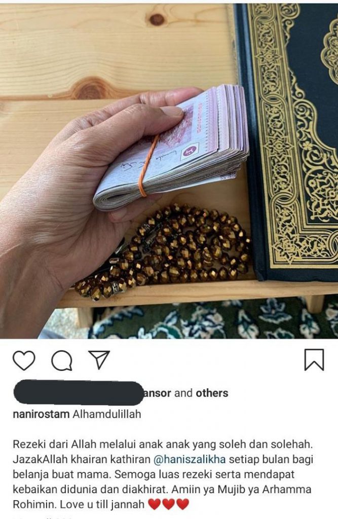 “Setiap Bulan Bagi Belanja Buat Mama,”- Ibu Hanis Zalikha Tayang Duit, Netizen Dakwa Sengaja Nak Riak?