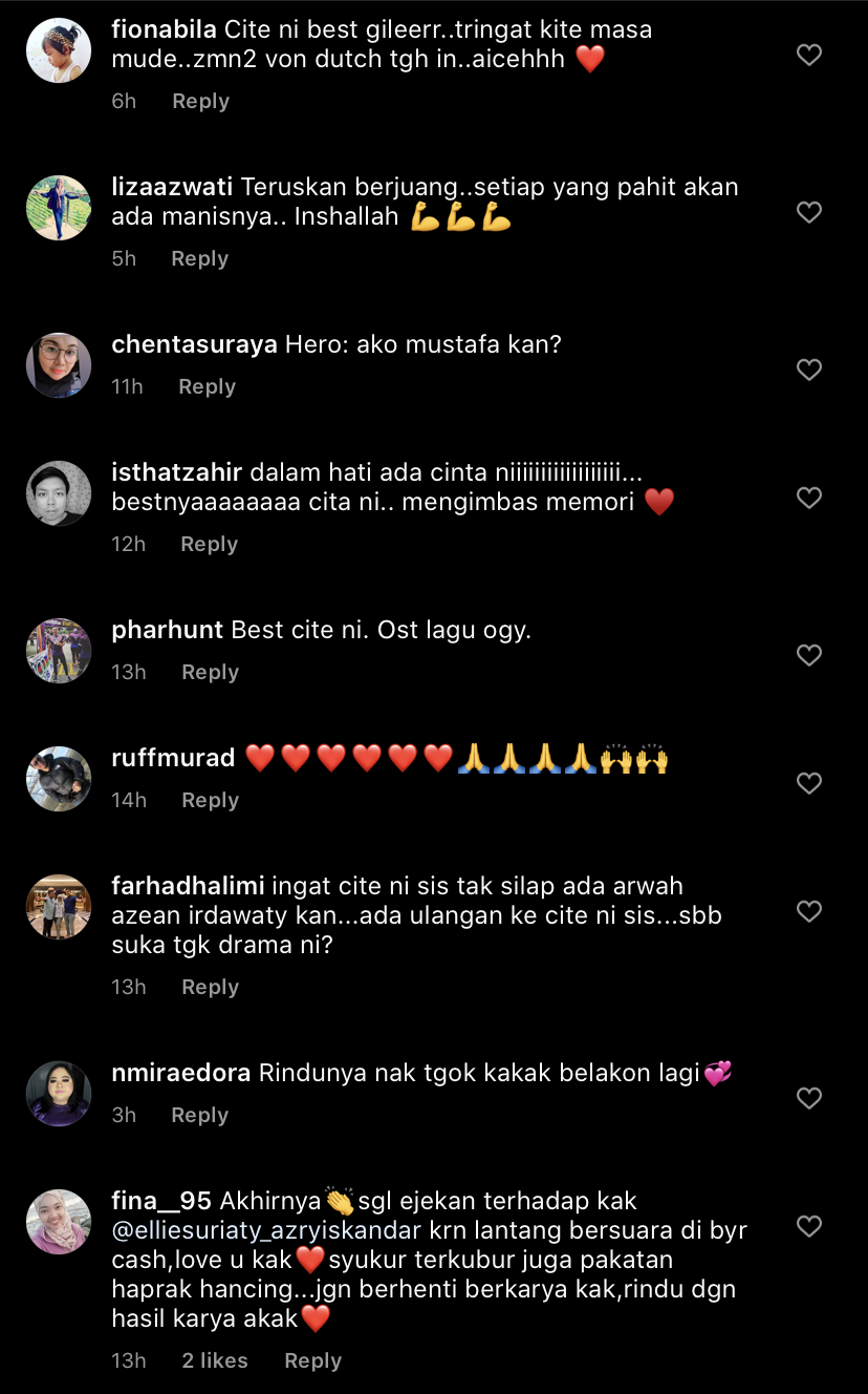 “Terima Kasih Umie Kerana Tidak Pernah Menyingkirkan Enjem Dalam Persahabatan Walau Hampir Seluruh Warga Industri Seni…,” – Ellie Suriaty