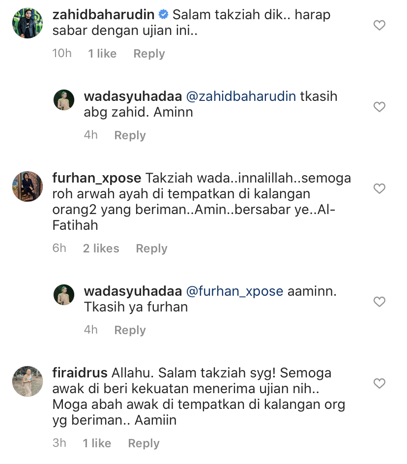 “Semoga Abah Ditempatkan Di Syurga,” – Bapa Wada Syuhada Meninggal Dunia