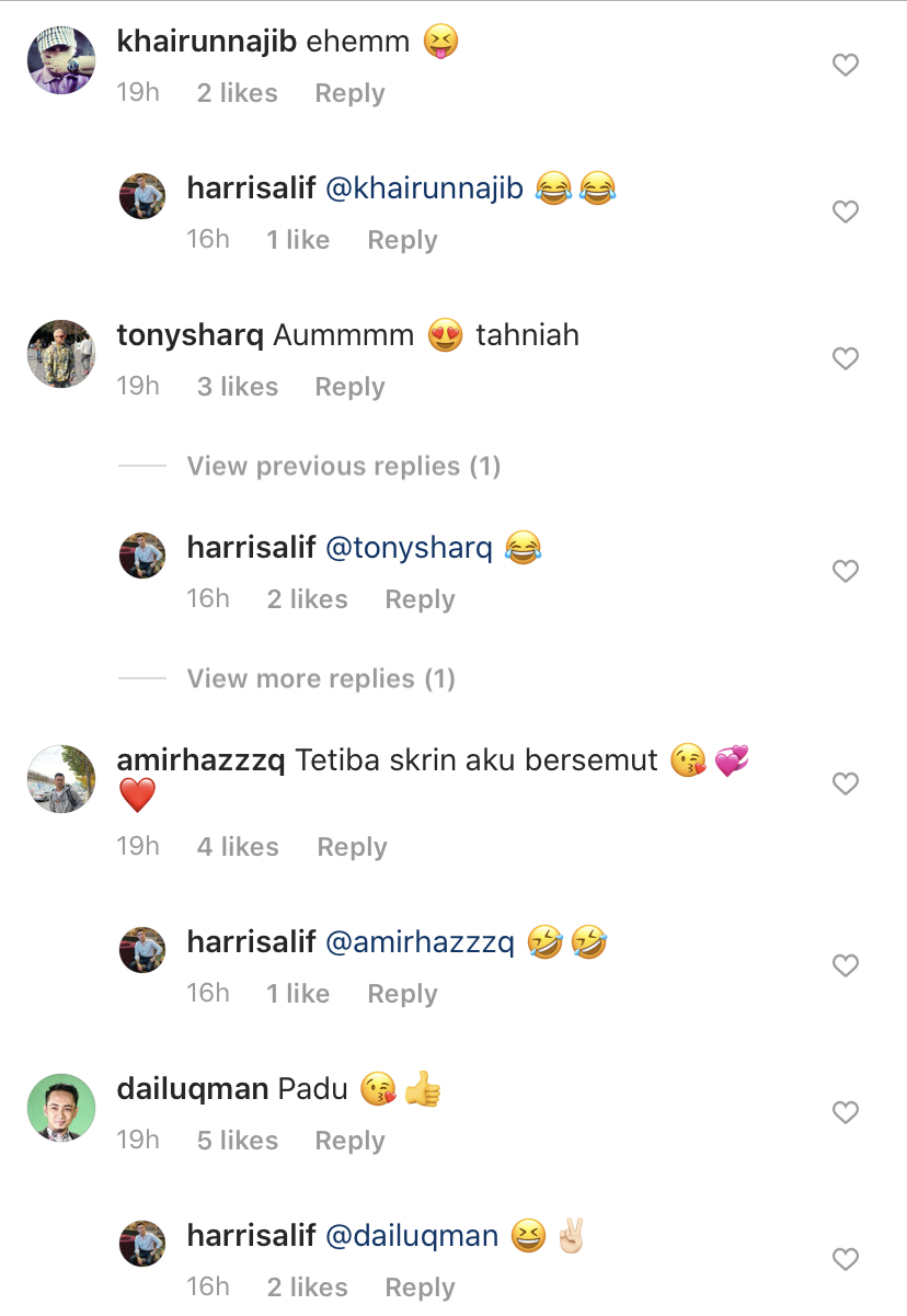 Kongsi Foto Bersama Intan Ladyana, Macam-Macam Peminat Respon Pada Ruang Komen Ig Pelakon, Harris Alif