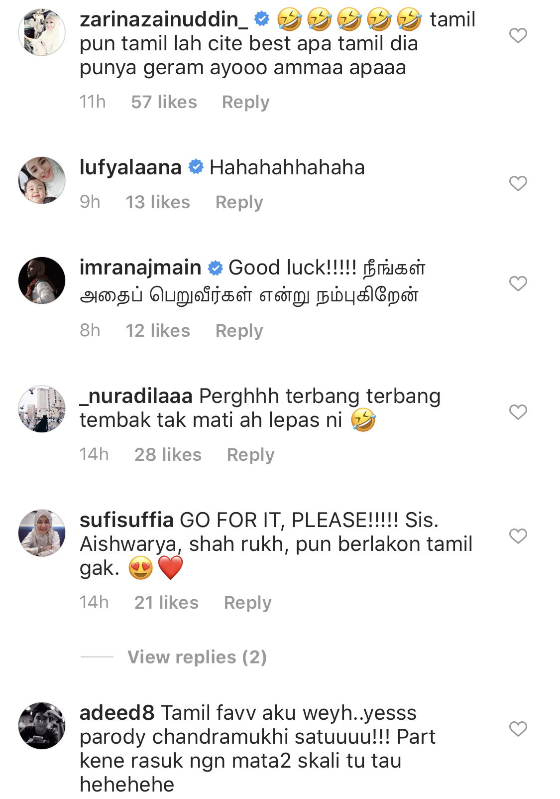 “Terbang-Terbang Tembak Tak Matilah Lepas Ni,” – Zulin Aziz Dapat Tawaran Bintangi Filem Tamil, Peminat Minta Jangan Lepas Peluang