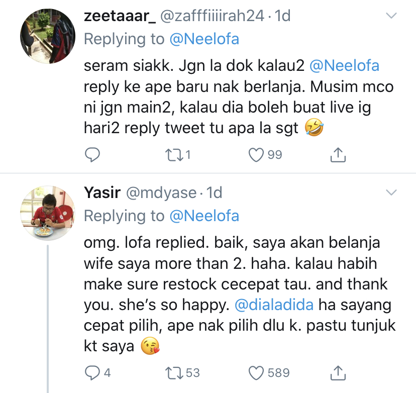 Suami Terpaksa Belanja Isteri Tudung Naelofar Gara-Gara Cabar Di Twitter, Ini Respon Neelofa