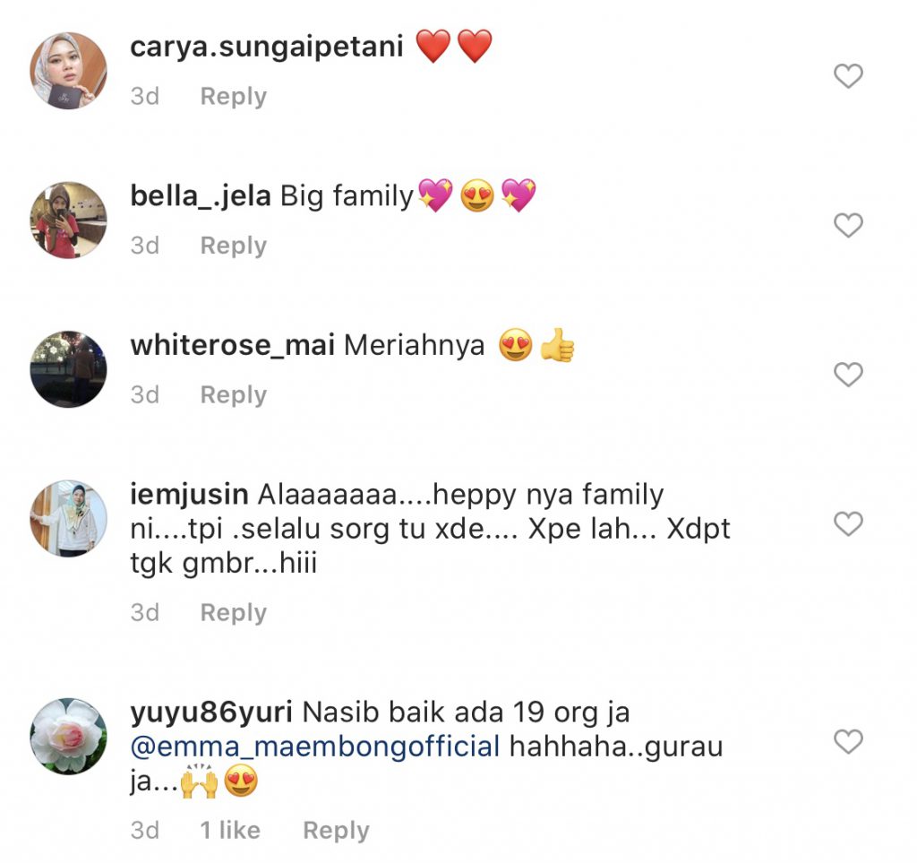 “Nasib Baik 19 Orang,” &#8211; Emma Maembong Kongsi Foto Mesra Dengan Keluarga, Macam-Macam Reaksi Netizen