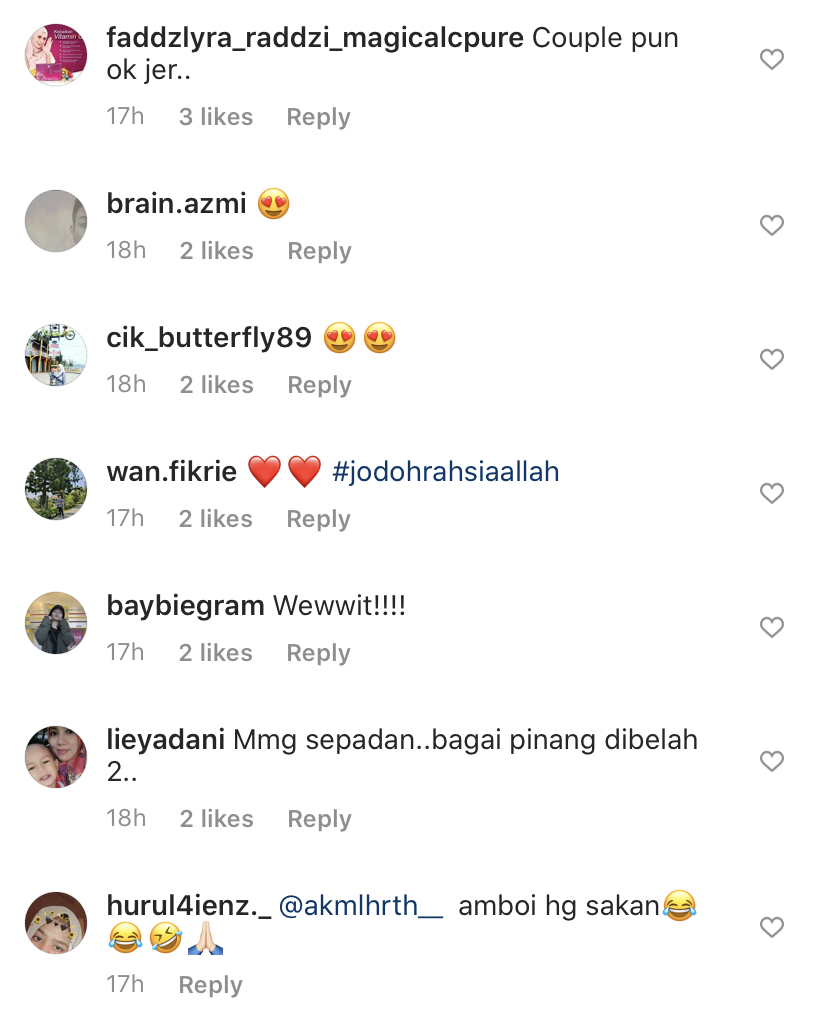 “Second Raya With…,” – Bubuh Emoji ‘Love’ Pada Kapsyen, Harris Alif Beraya Sedondon Dengan Intan Ladyana