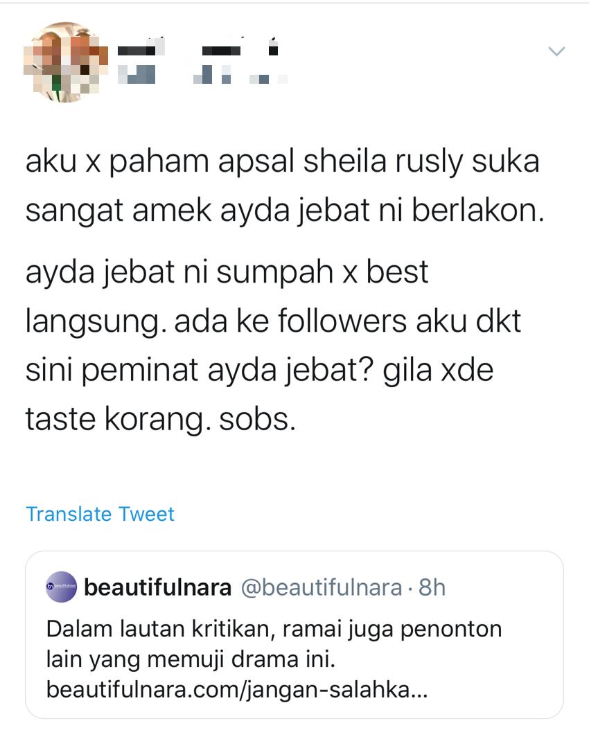 &#8220;Nanti Saya Berlakon Best-Best Sampai Awak Suka,&#8221; &#8211; Individu Ini Persoal Pemilihan Shiela Rusly, Ini Respon &#8216;Makan Dalam&#8217; Ayda Jebat