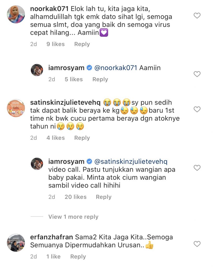 “10 Minit Dari Rumah Aku, Tapi Sebab Mak Dah Umur 80 Tahun&#8230;,” &#8211; Rosyam Nor Patuh Arahan Kerajaan, Jelaskan Sebab Tak Balik Raya