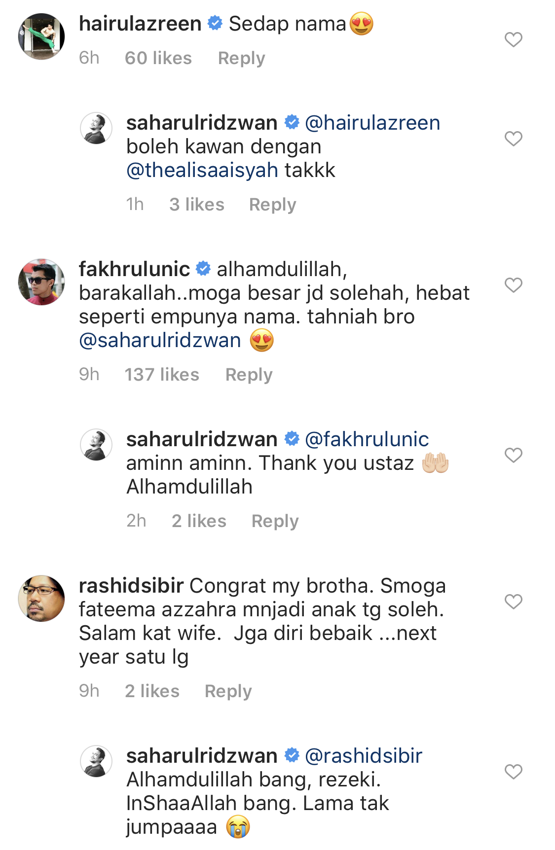 Saharul Ridzwan Kongsi Nama Cahaya Mata Kedua, Fateema Azzahra. Mudah Disebut!