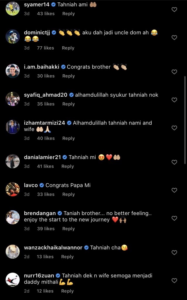 “Tahniah Nami & Isteri,” – Nazmi Faiz Namakan Anak Sulung Maria Miqayla, Rakan Pemain Bola Sepak Tak Putus Ucap Tahniah