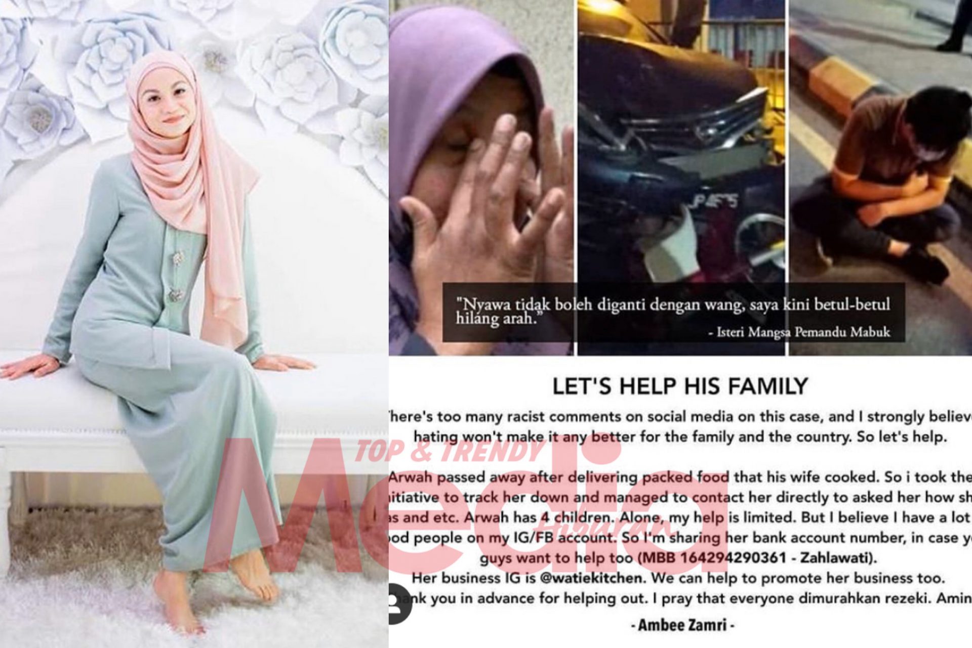 “Let’s Stop Blaming/Hating,” &#8211; Sharifah Amani Mohon Bantu Balu Mangsa Maut Dilanggar Pemandu Mabuk