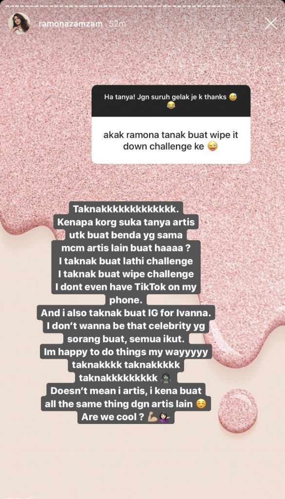 Tak Nak! Ramona Zamzam Tak Ingin Buat Lathi Challenge & Wipe It Down Challenge