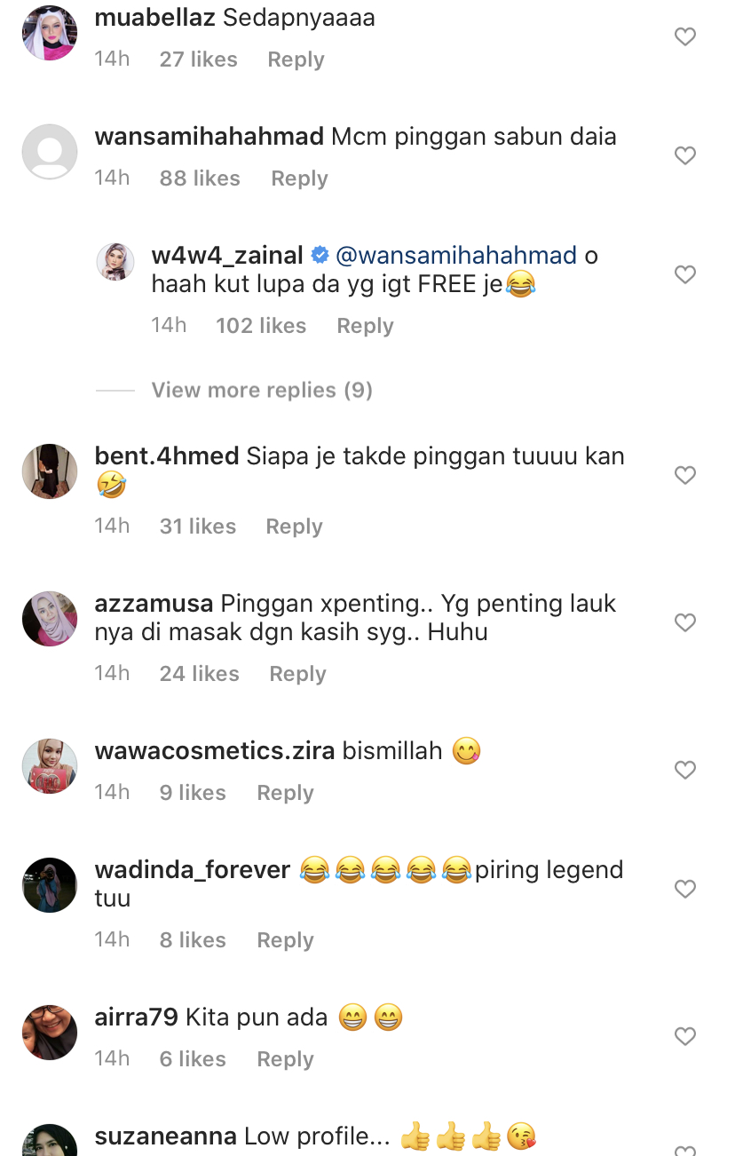 “Pinggan Free Ubat Gigi,” – Wawa Zainal Hanya Gunakan Pinggan Percuma Sejak Mula Berkahwin