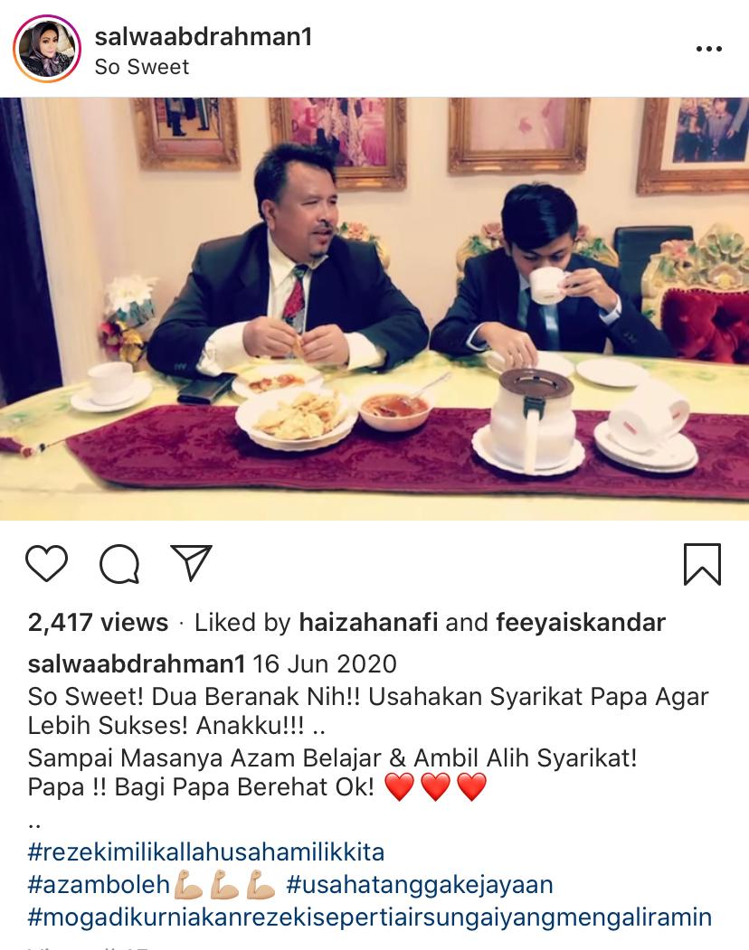 “Macam Drama La Pulak,” &#8211; Anak Bongsu Salwa Abdul Rahman Kini Jadi Pengarah Urusan Syarikat, Netizen Kata Macam Drama Melayu