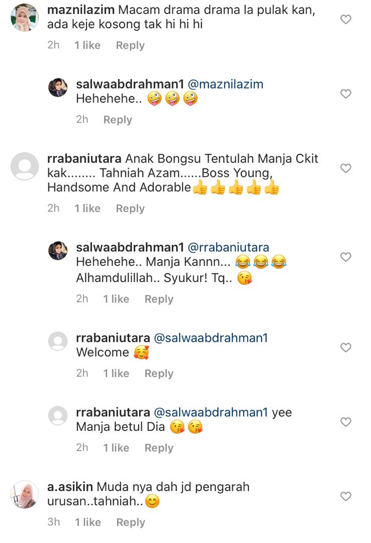 “Macam Drama La Pulak,” &#8211; Anak Bongsu Salwa Abdul Rahman Kini Jadi Pengarah Urusan Syarikat, Netizen Kata Macam Drama Melayu