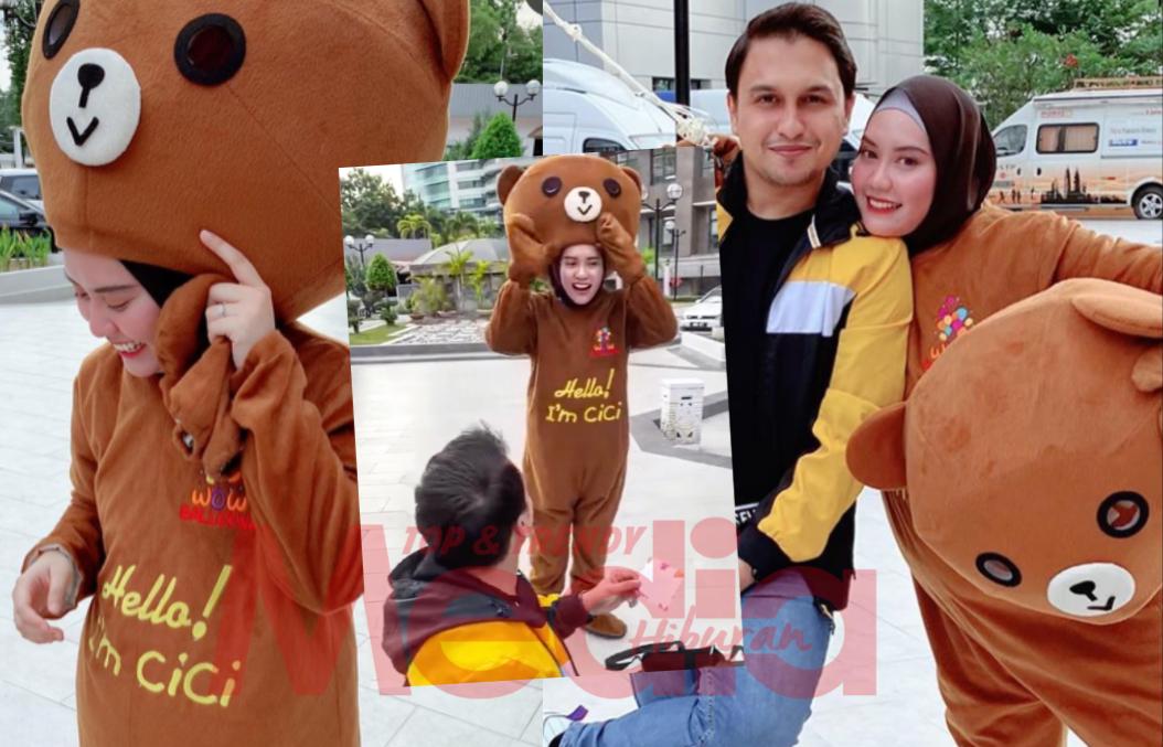 “Sorry Sayang, Panas… Tak Tahan,”- Disebalik Kostum Teddy Bear, Isteri Haziq Hussni Beri Kejutan, Sampai Muka Jadi ‘Merah Padam’