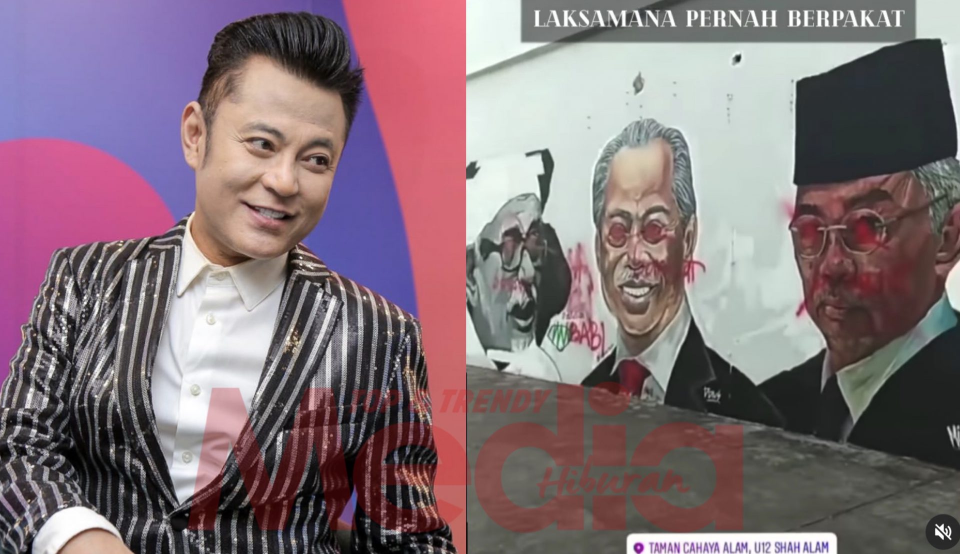 “Harap Bukan Anak Melayu Kita Yang Mengkhianati Pemimpin Melayu,” &#8211; Mural Gergasi Wajah Pemimpin Diconteng, Pak Nil Kesal