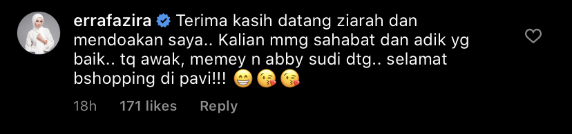 “Doakan Sahabat Dunia Akhirat Saya,” &#8211; Dimasukkan Ke Hospital Akibat Denggi, Norman, Memey Dan Abby Abadi Kongsi Foto Lawat Erra Fazira