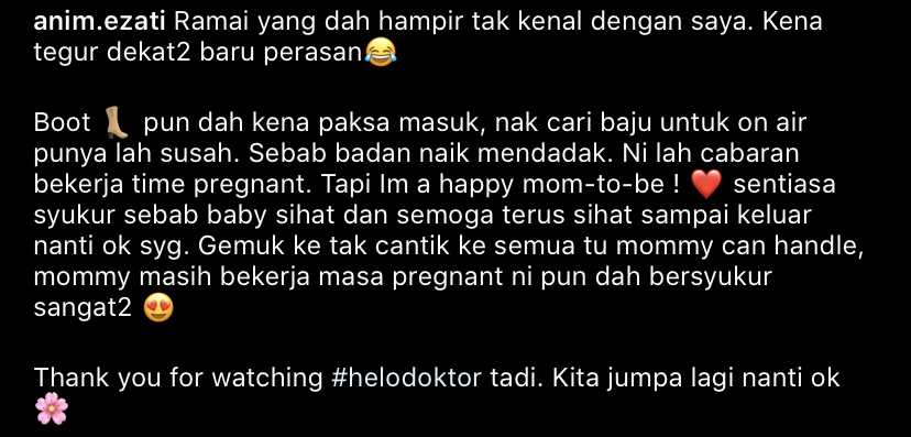 “Tegur Dekat-Dekat Baru Perasan,” – Berat Badan Naik Mendadak Sejak Hamil, Ramai Hampir Tak Cam Anim Ezati