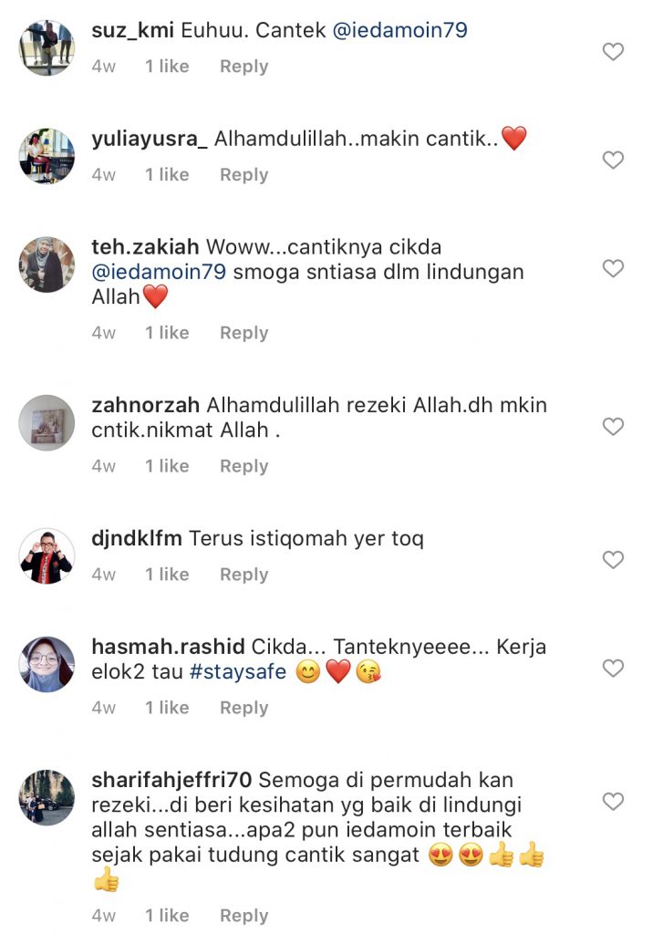 “Suka Tengok Akak Bertudung,” &#8211; Penampilan Terkini Ieda Moin Terima Pujian Netizen