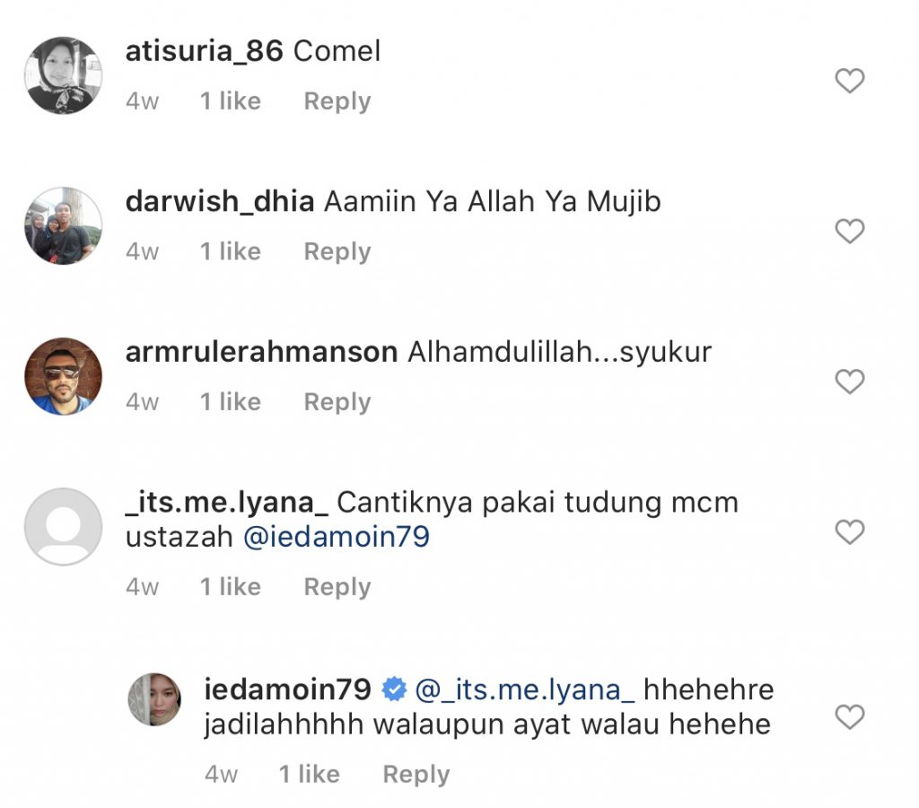 “Suka Tengok Akak Bertudung,” &#8211; Penampilan Terkini Ieda Moin Terima Pujian Netizen