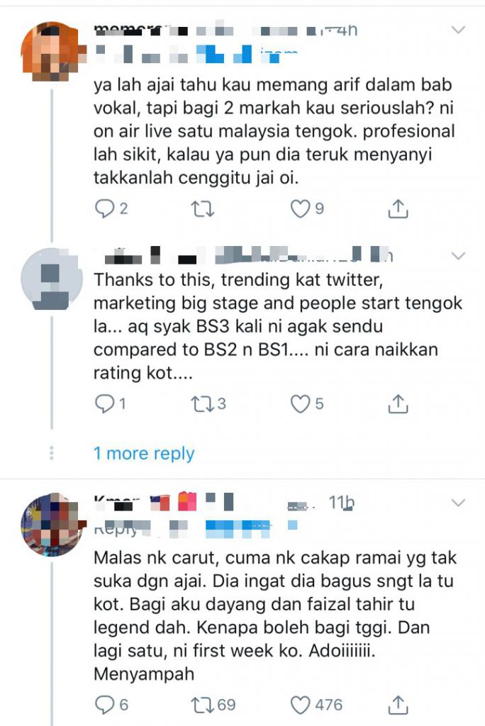 “Markah Paling Sikit Yang Juri Bagi Dalam Sejarah,” &#8211; Beri 2 Markah Kepada Peserta Big Stage, Penjurian Ajai Dapat Reaksi Netizen