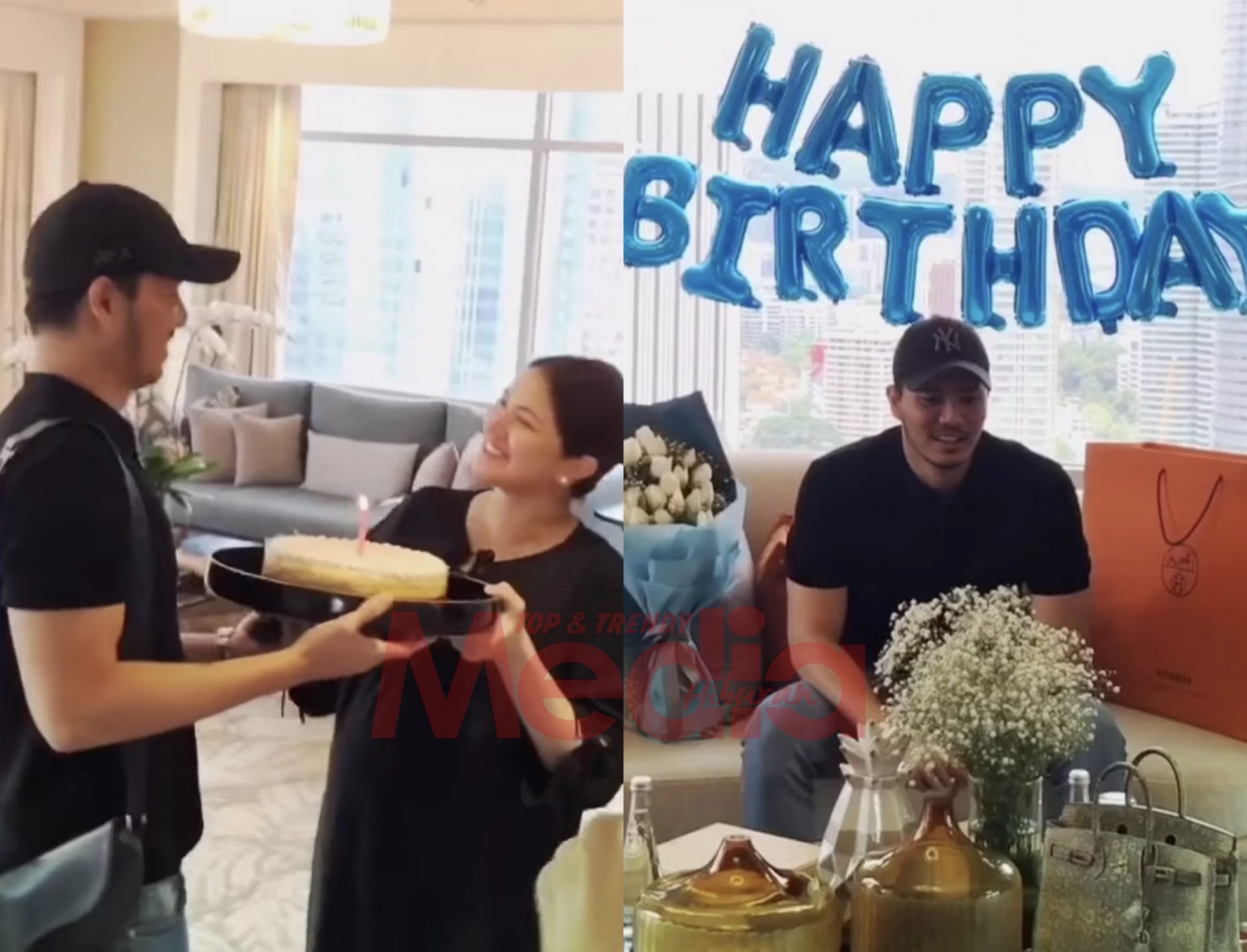 “Birthday Boy Kita Ni Pemalu Orangnya,”- Fazura Buat Kejutan Sempena Hari Jadi Suami, Sweetnya!