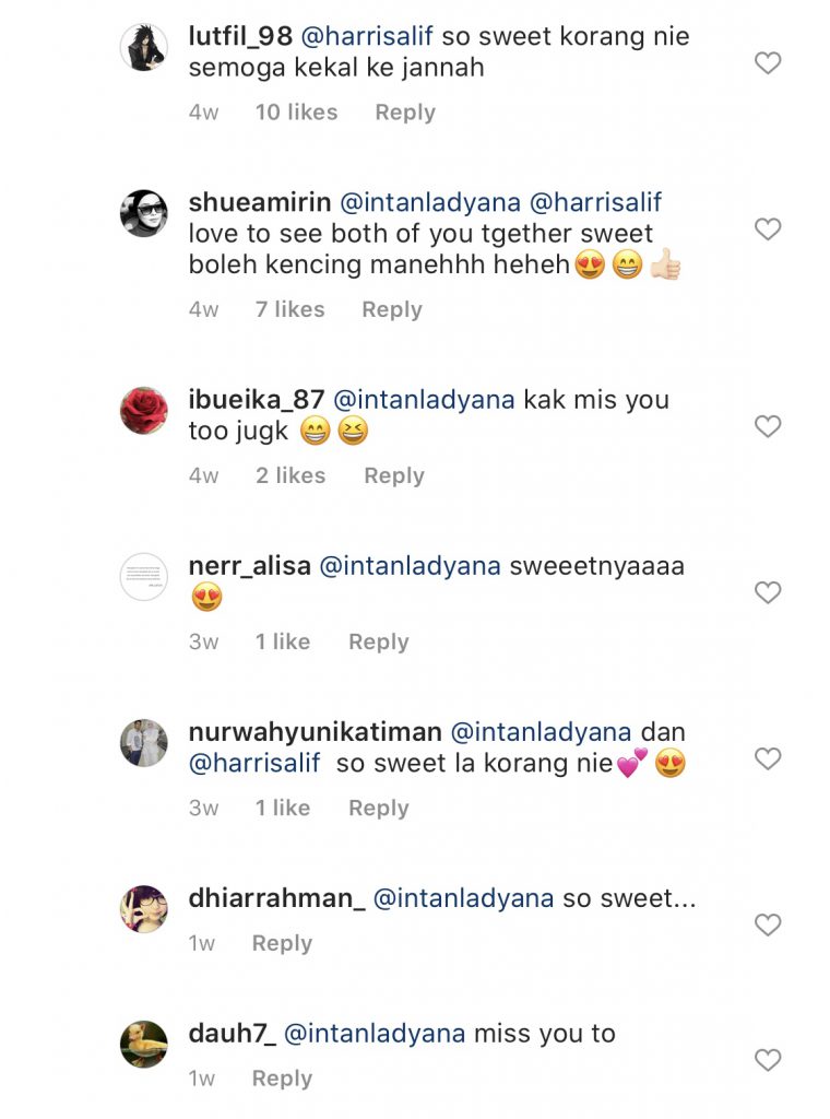 “I Miss You…” – Intan Ladyana Saling Berbalas Komen, Peminat Suruh Harris Alif Cepat Masuk Meminang!