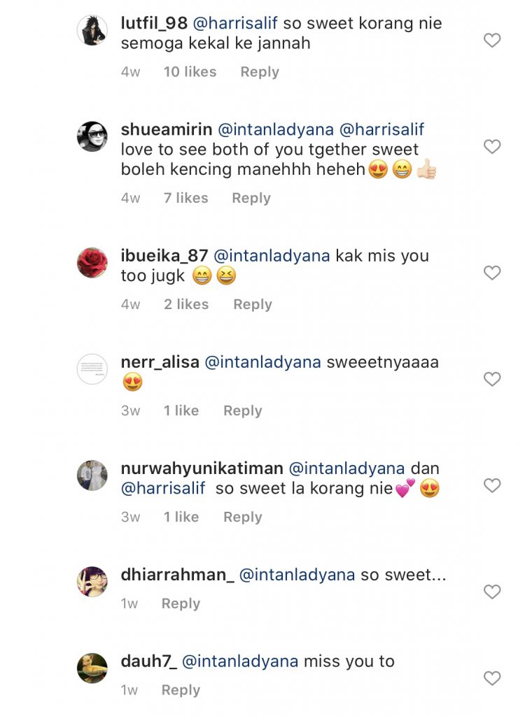 “I Miss You&#8230;” &#8211; Intan Ladyana Saling Berbalas Komen, Peminat Suruh Harris Alif Cepat Masuk Meminang!