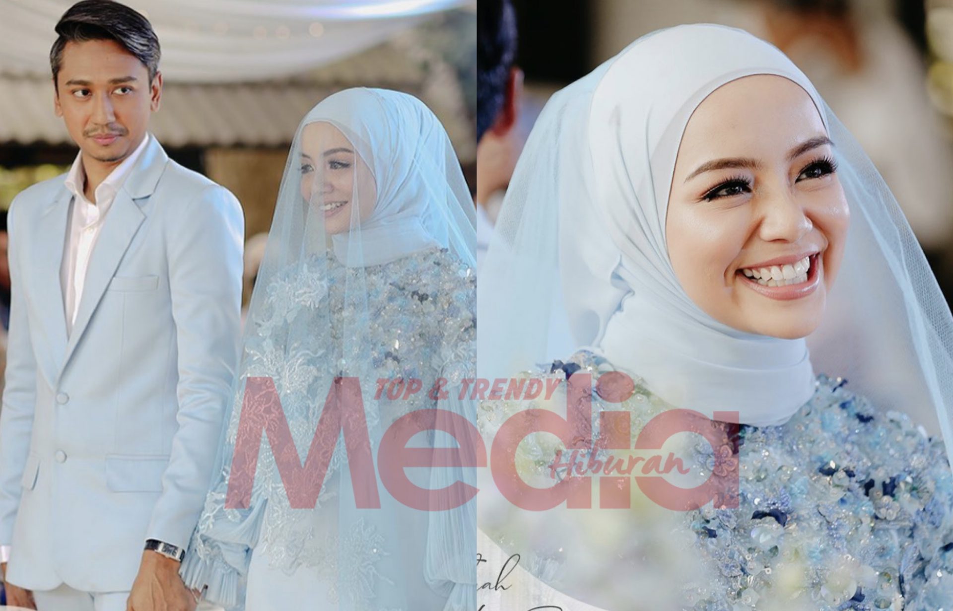 Foto Majlis Resepsi Kedua Mira Filzah, Bertemakan Warna Biru Lembut Ala ‘Frozen’