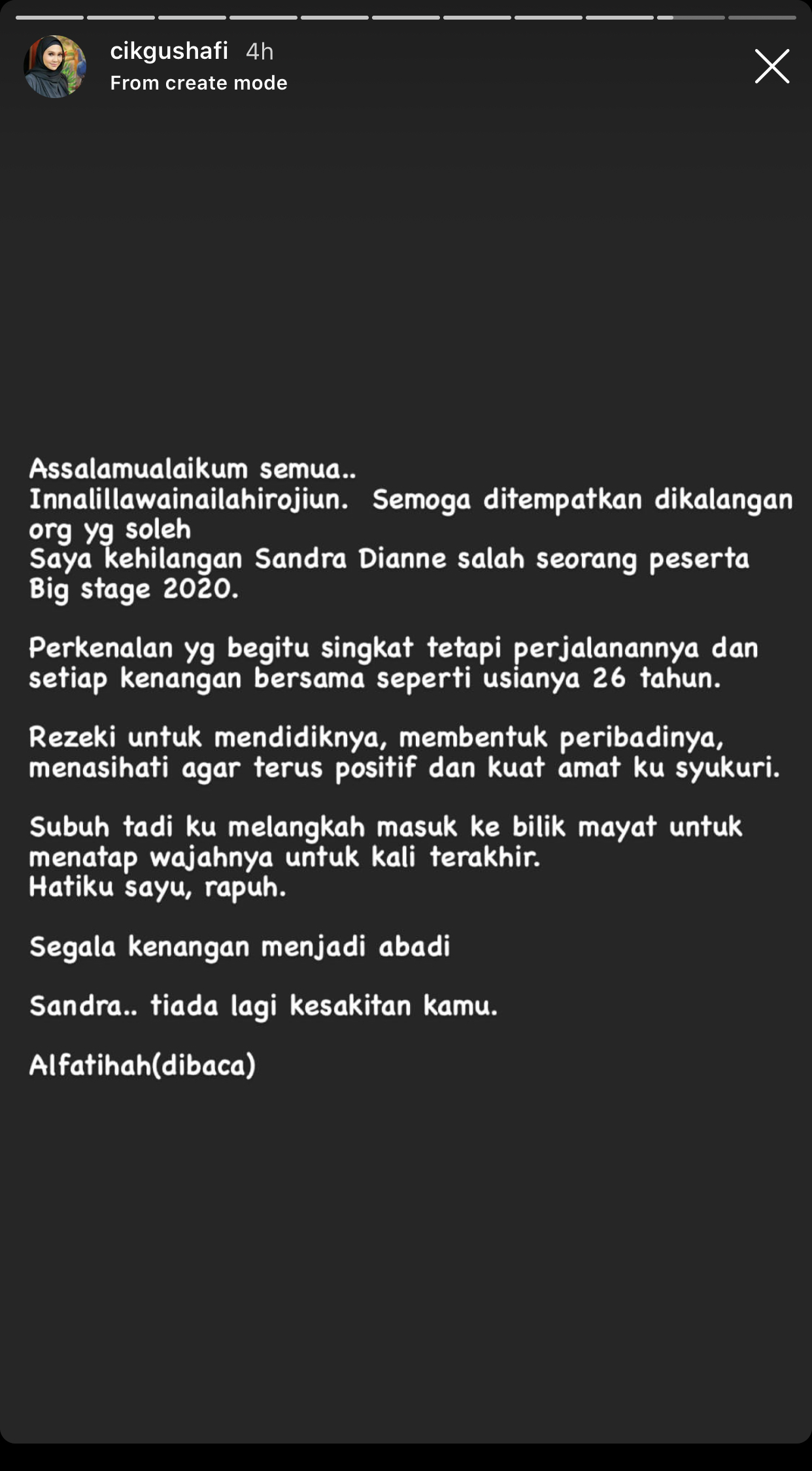 “Ini Lagu Terakhir Yang Saya Beri Sehari Sebelum Kemalangan,” – Cikgu Shafi Sayu, Berkesempatan Tatap Wajah Sandra Buat Kali Terakhir