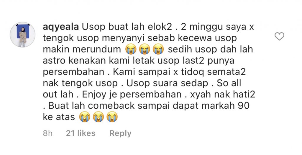 “Kami Sampai Tak Tidur Semata-Mata Nak Tengok Usop,” &#8211; Menjelang Final Big Stage, Ada Peminat Kecewa Dengan Usop?