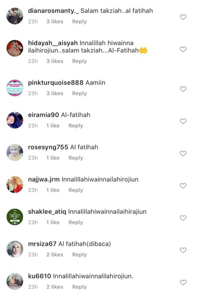 Ibu Mertua Nora Ariffin Meninggal Dunia, Al-Fatihah