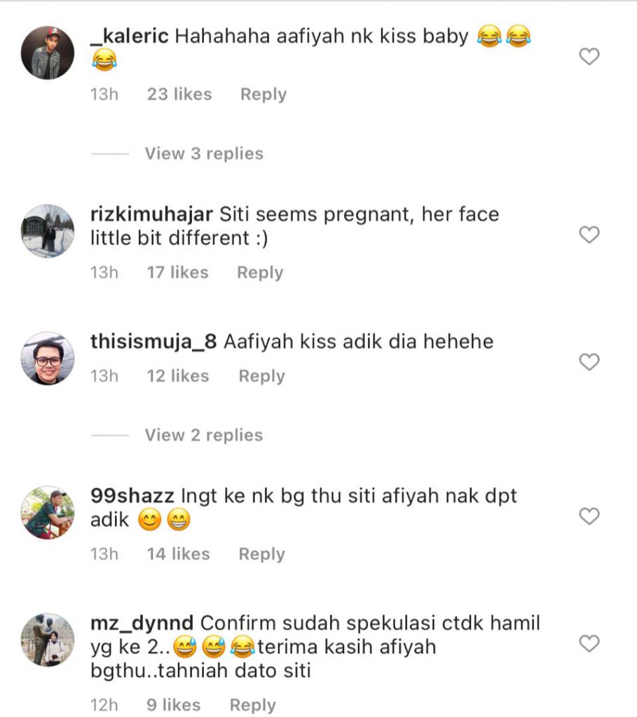 “Macam Bagi Pentunjuk,” &#8211; Spontan Aafiyah Nak Cium Perut, Ramai Buat Spekulasi Tok Ti Kini Hamil Anak Kedua